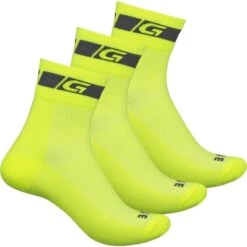 GripGrab Chaussettes Vélo 3-pack Hi-Vis Regular Cut