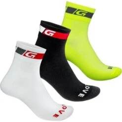 GripGrab Chaussettes Vélo 3-Pack Tricolore Regular Cut