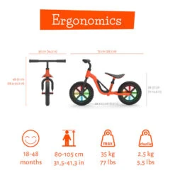 Draisienne CHARLIE GLOW, Avec Roues 10 Pouces Anti-crevaison Et Lumineuses -Rogelli Boutique draisienne charlie glow avec roues 10 pouces anti crevaison et lumineuses 2