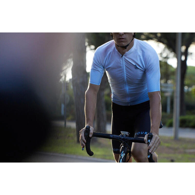 Jersey Vélo Château Blanc/Bleu Homme 6 Jersey Vélo Château Blanc/Bleu Homme – Image 4