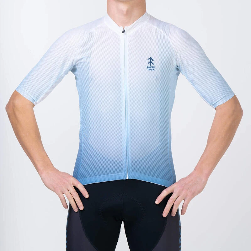 Jersey Vélo Château Blanc/Bleu Homme 3 Jersey Vélo Château Blanc/Bleu Homme