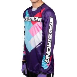 Stay Strong Maillot BMX Manches Longues Staystrong - Chevron Violet -Rogelli Boutique maillot bmx manches longues staystrong chevron violet 1