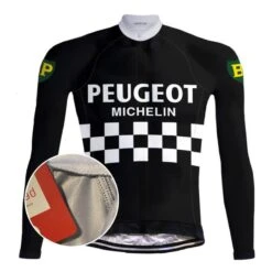 Maillot Cyclisme Vintage Peugeot - REDTED – Noir