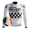 MAILLOT CYCLISME VINTAGE (POLAIRE) PEUGEOT BLANC – REDTED -Rogelli Boutique maillot cyclisme vintage polaire peugeot blanc redted