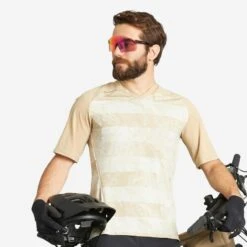 Rockrider Maillot Manches Courtes VELO VTT FEEL All Mountain Beige