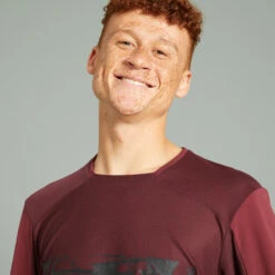 Rockrider MAILLOT MANCHES LONGUES VELO VTT EXPL 100 BORDEAUX -Rogelli Boutique maillot manches longues velo vtt expl 100 bordeaux 2