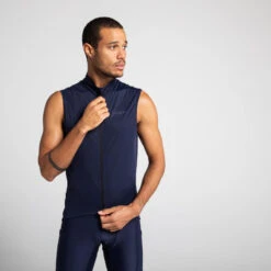 MAILLOT SANS MANCHES VELO ROUTE HOMME RC500 Bleu Marine -Rogelli Boutique maillot sans manches velo route homme rc500 bleu marine 3
