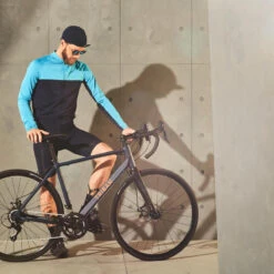 MAILLOT VELO ROUTE MANCHES LONGUES ETE ANTI UV HOMME - RC100 MARINE / BLEU -Rogelli Boutique maillot velo route manches longues ete anti uv homme rc100 marine bleu 3