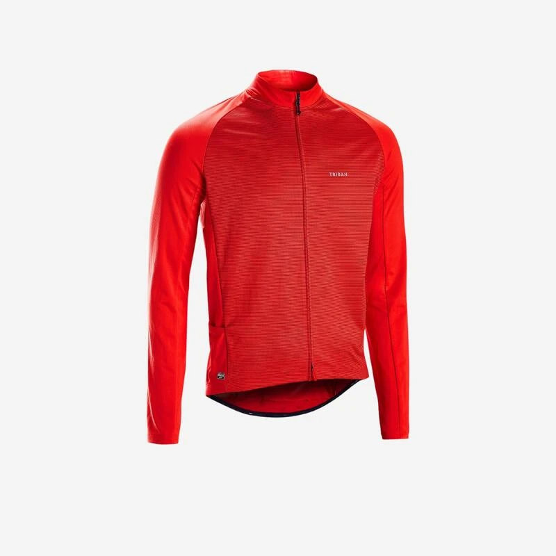 MAILLOT VELO ROUTE MANCHES LONGUES ETE ANTI UV HOMME - RC100 ROUGE 3 MAILLOT VELO ROUTE MANCHES LONGUES ETE ANTI UV HOMME - RC100 ROUGE