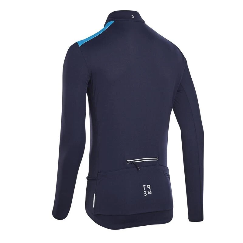 MAILLOT VÉLO ROUTE MANCHES LONGUES ETE PROTECTION UV HOMME - RC500 BLEU 4 MAILLOT VÉLO ROUTE MANCHES LONGUES ETE PROTECTION UV HOMME - RC500 BLEU – Image 2