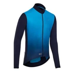 MAILLOT VÉLO ROUTE MANCHES LONGUES ETE PROTECTION UV HOMME - RC500 BLEU