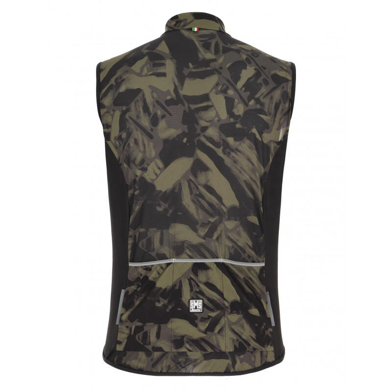 Santini Nebula Gravel - Gilet Coupe Vent - Homme - Vert-militaire Velò 4 Santini Nebula Gravel - Gilet Coupe Vent - Homme - Vert-militaire Velò – Image 2