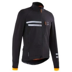 Reconditionné - Veste Vélo Route Manches Longues Hiver Homme - RC500 Noire
