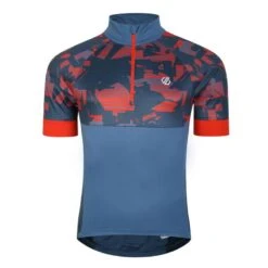 Dare 2b Stay The Course II T-shirt De Cyclisme Zippé à Moitié Pour Homme - Bleu