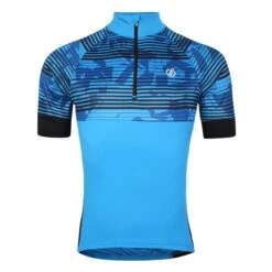 Dare 2b Stay The Course II T-shirt De Cyclisme Zippé à Moitié Pour Homme - Bleu Vif
