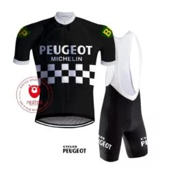 Tenue Cycliste Vintage Peugeot - REDTED - Noir