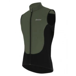 Santini Trail - Gilet Coupe Vent - Homme - Vert-militaire Velò -Rogelli Boutique trail gilet coupe vent homme vert militaire velo 2