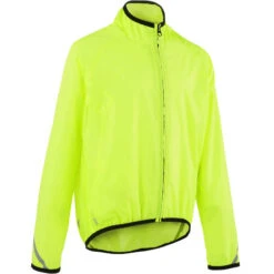 BTWIN Veste Coupe-pluie Vélo Enfant 300 Jaune
