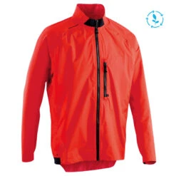 Rockrider VESTE COUPE PLUIE VELO VTT EXPL 500 ROUGE -Rogelli Boutique veste coupe pluie velo vtt expl 500 rouge 1