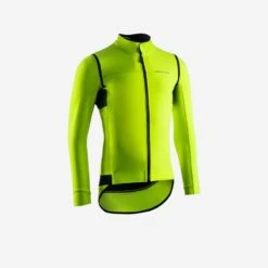 Veste Vélo Route Manches Longues Coupe Pluie Convertible - RACER Jaune