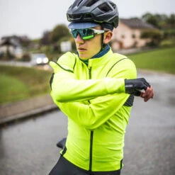 Veste Vélo Route Manches Longues Coupe Pluie Convertible - RACER Jaune -Rogelli Boutique veste velo route manches longues coupe pluie convertible racer jaune 4