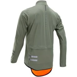 Veste Vélo Route Manches Longues Coupe Pluie Homme - RC500 Kaki -Rogelli Boutique veste velo route manches longues coupe pluie homme rc500 kaki 2