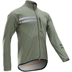 Veste Vélo Route Manches Longues Coupe Pluie Homme - RC500 Kaki