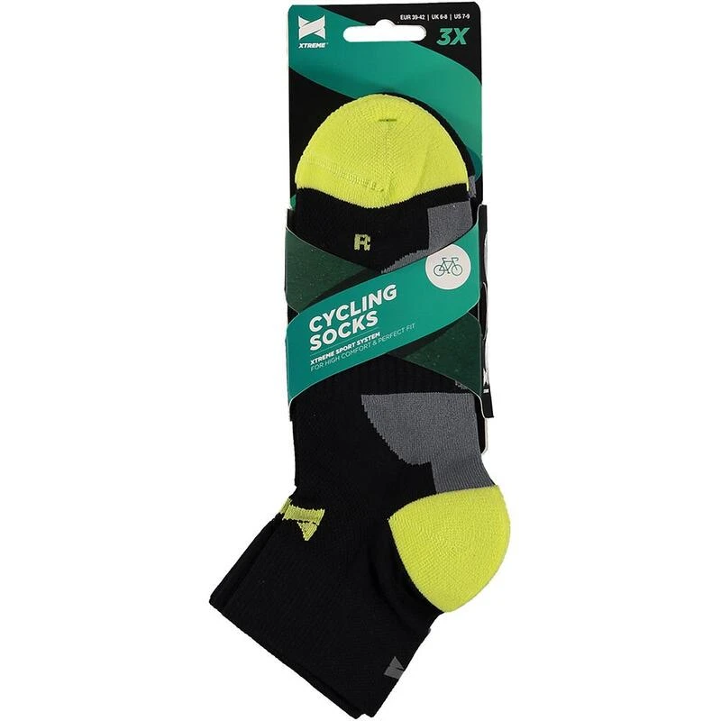 Xtreme Chaussettes De Cyclisme Quarter 3 Paires Multicolore Noir 4 Xtreme Chaussettes De Cyclisme Quarter 3 Paires Multicolore Noir – Image 2